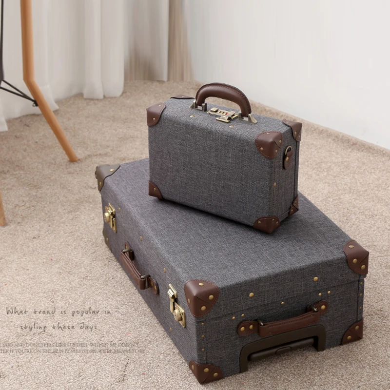 

2023 New Retro Dandelion Handmade Travel Bag Rolling Luggage sets 13 inch Women Trolley Suitcases handbag on Wheels