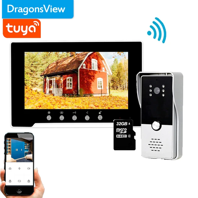 Dragonsview Touch Screen Wifi Wireless Video Intercom Door Phone Doorbell System 1080P Record Motion Detection Rainproof Night 2