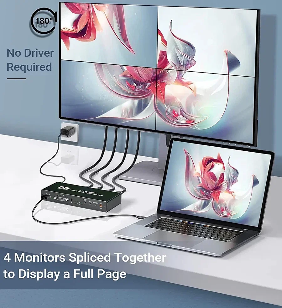 4K 3x3 Video Wall Controller 1x2 1x3 1x4 2x3 2X4 2X2 HDMI Video Wall Controller