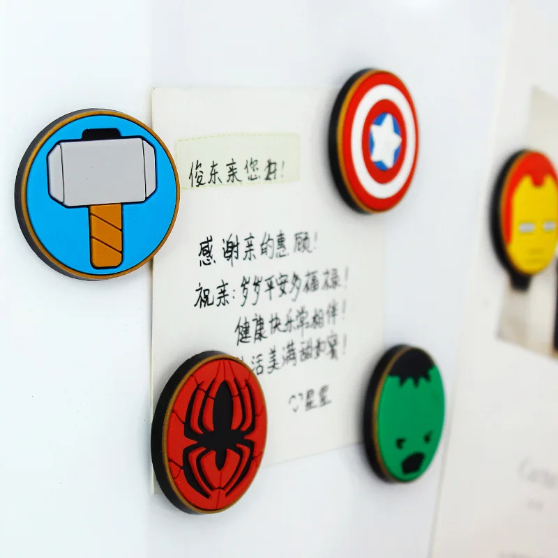 3 Pz/Set The Avengers Cartoon Soft Glue Frigo Magnet Sticker Soft Frigorifero Decor Stickers Spider-Man Iron Man Anime Figure