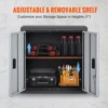 SucceBuy Foldable Wall Cabinet Metal Garage Locker Mounted Tool Chest Adjustable Shelf Magnetic Door for Warehouse Office Home