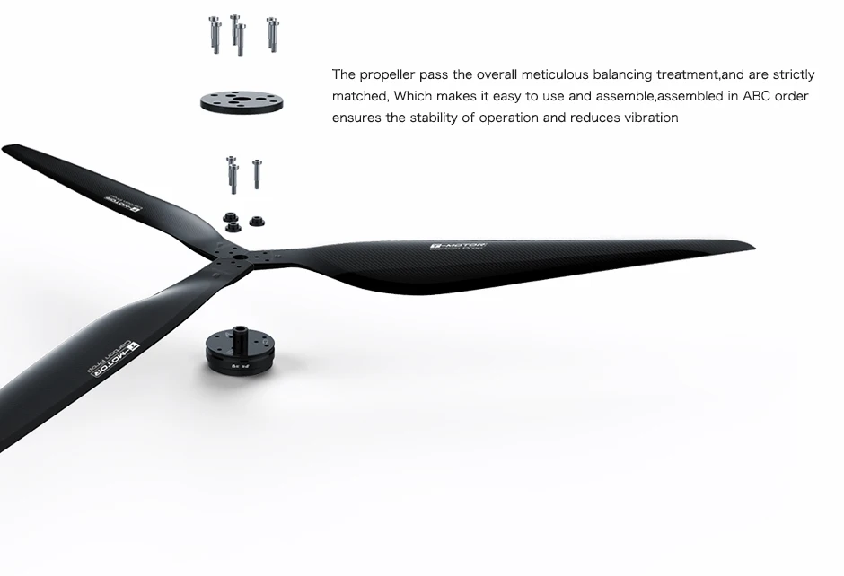 T-Motor CF 26*8.5" 3 blades Prop - CW+CCW 6 blades Carbon Fiber prop self-locking adapter for Multirotors X8 frame 11
