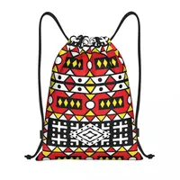 Custom Kizomba Samakaka Ankara Print Drawstring Bag Men Women Gym Sports Sackpack African Wax Design Shopping Storage Backpacks 1