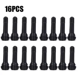 Premium Black TR414 Tubeless Tire Valve Stems with Caps - High - Quality Rubber Snap - in Covers (Black)