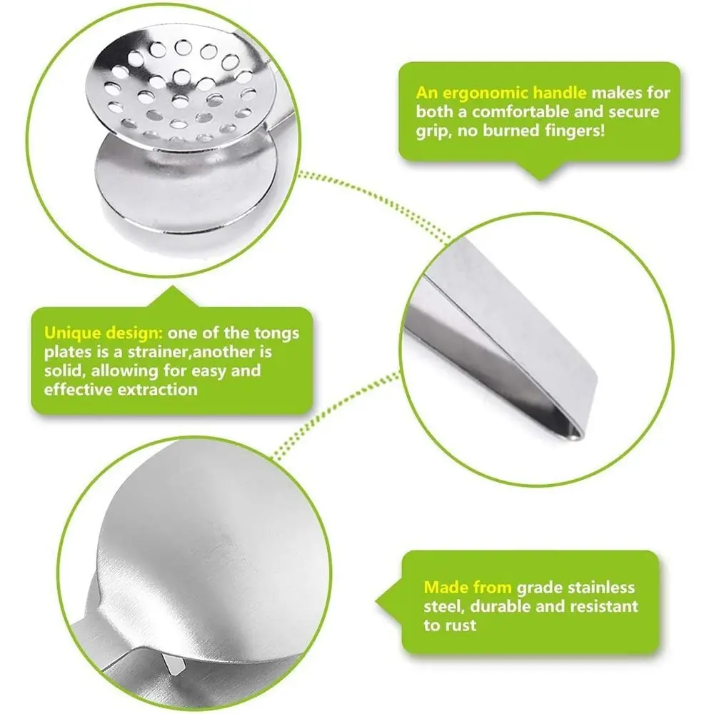 1PC Stainless Steel Tea Bag Squeezer Round Teabag Tong Strainer Herb Grip Kitchen Tool Lemon Slice Clip Squeezer Holder Grip