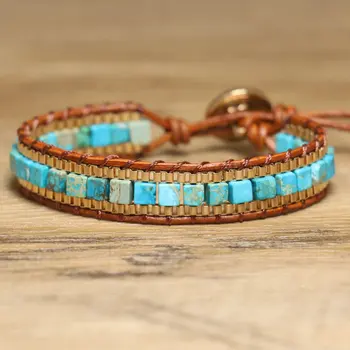 Bohemian natural stone emperor stone bracelet, hand woven exquisite bracelet,summer travel accessories,fashionable jewelry gifts 2