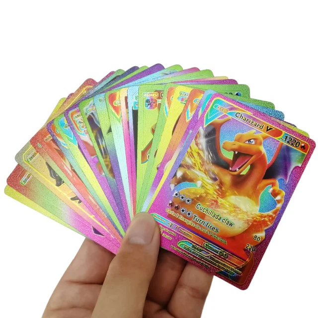 Carte Pokemon authentique en feuille d'or, carte noire, carte de jeu en or  Version anglaise, carte de Collection limitée, Rare en rupture d'impression  - AliExpress