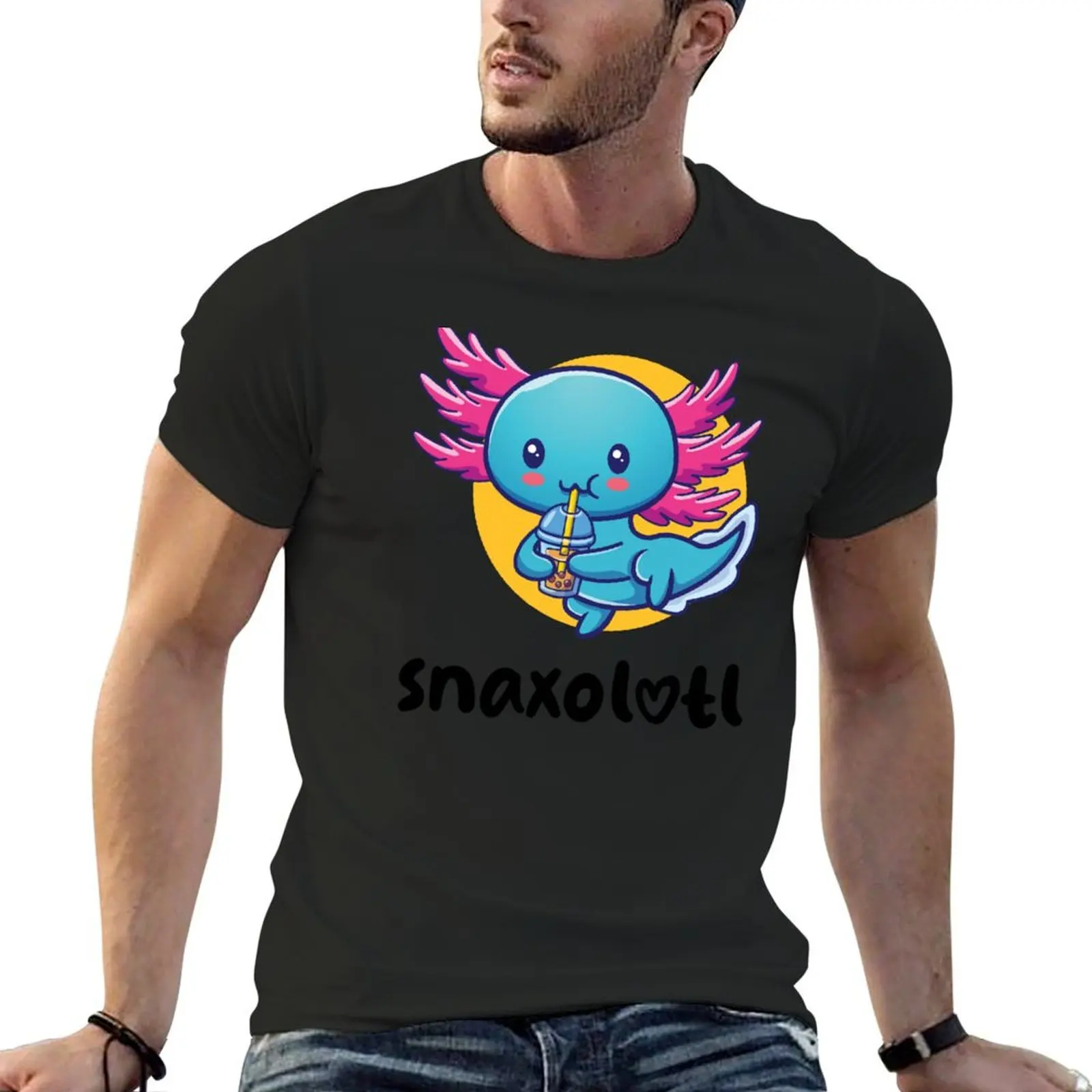 

Snaxolotl (on light colors) T-Shirt vintage summer top kawaii clothes plain t shirts men