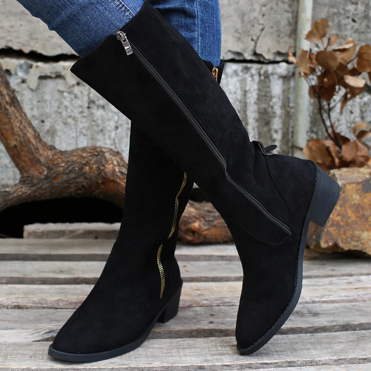 Women Winter Boots Fashion Design Retro Classic Leopard Print Over-the-knee Leather Boot
