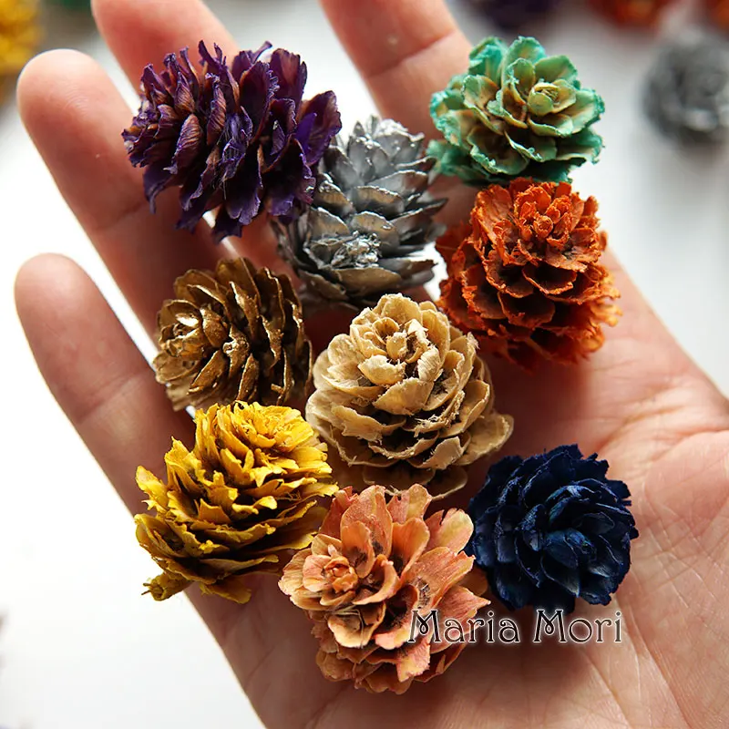 DIY 50PCS Mini Pinecones Xmas Tree Pendant Decor Christmas Pine Cones  Ornaments for Festival Party New