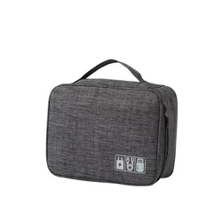 Waterproof Portable Cable and Electronic Accessories Storage Organizer Case (Grey)