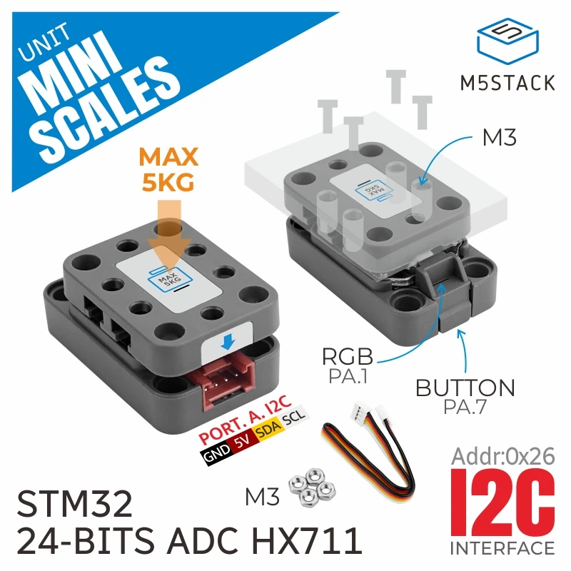 Oficial Mini Balanças Unidade Hx711 M5stack - Imagem 3