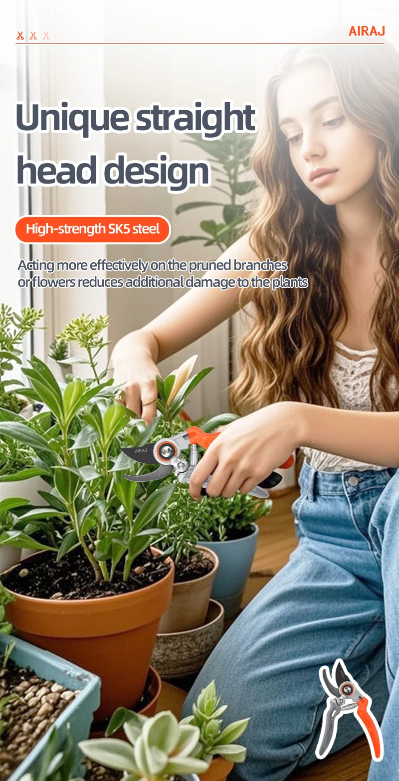 Professional Pruning Shears - Adjustable Multi-Gear Garden Trimmer