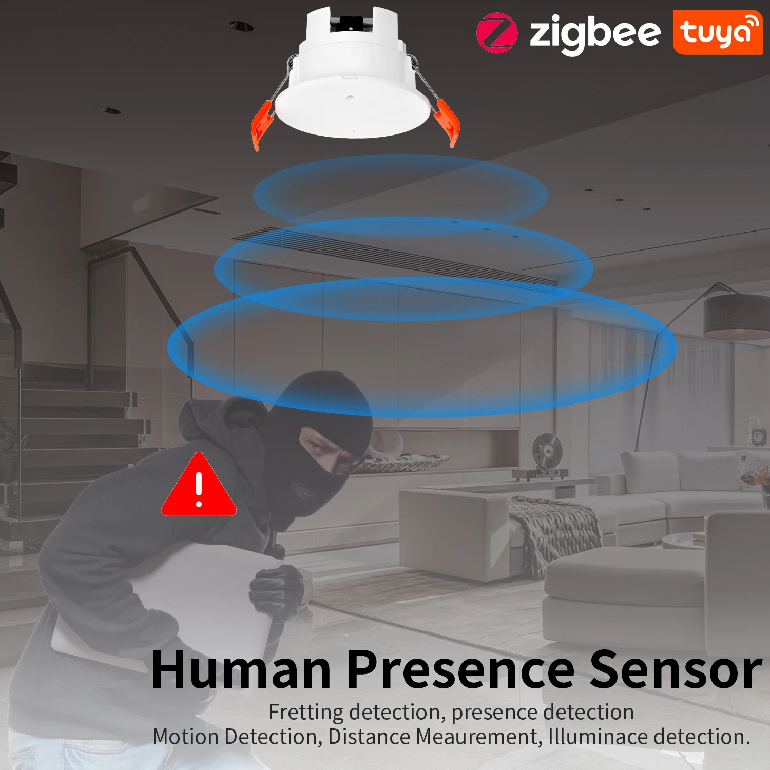 Tuya Smart WiFi/Zigbee Human Presence Detector MmWave Radar Pir Montion Sensor With Luminance Detection For Alexa Google
