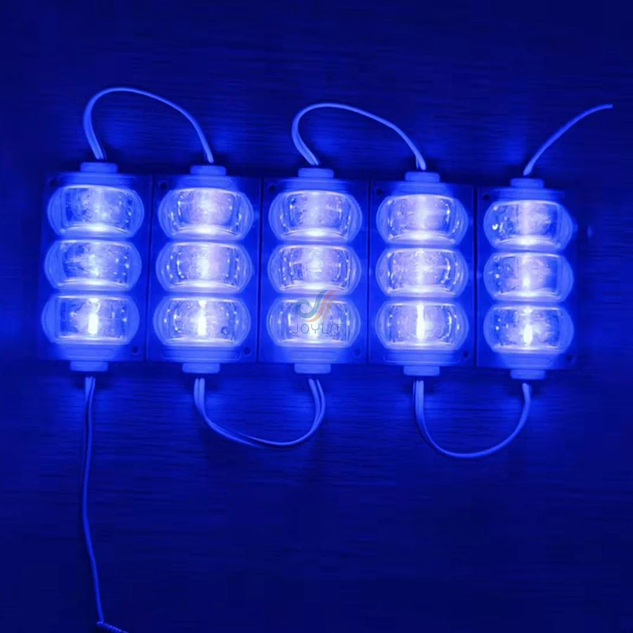 100개/세트 자동차용 플래시 RGB LED 아이즈 SMD3030 DC12V 3칩 3W IP65 휠 브로우 광고 박스 자동차