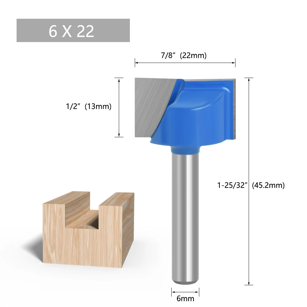LAVIE 1pc 6mm Cleaning Bottom Bit Straight Router Bit Set Clean Milling Cutter Woodworking Power Machine-C C06006
