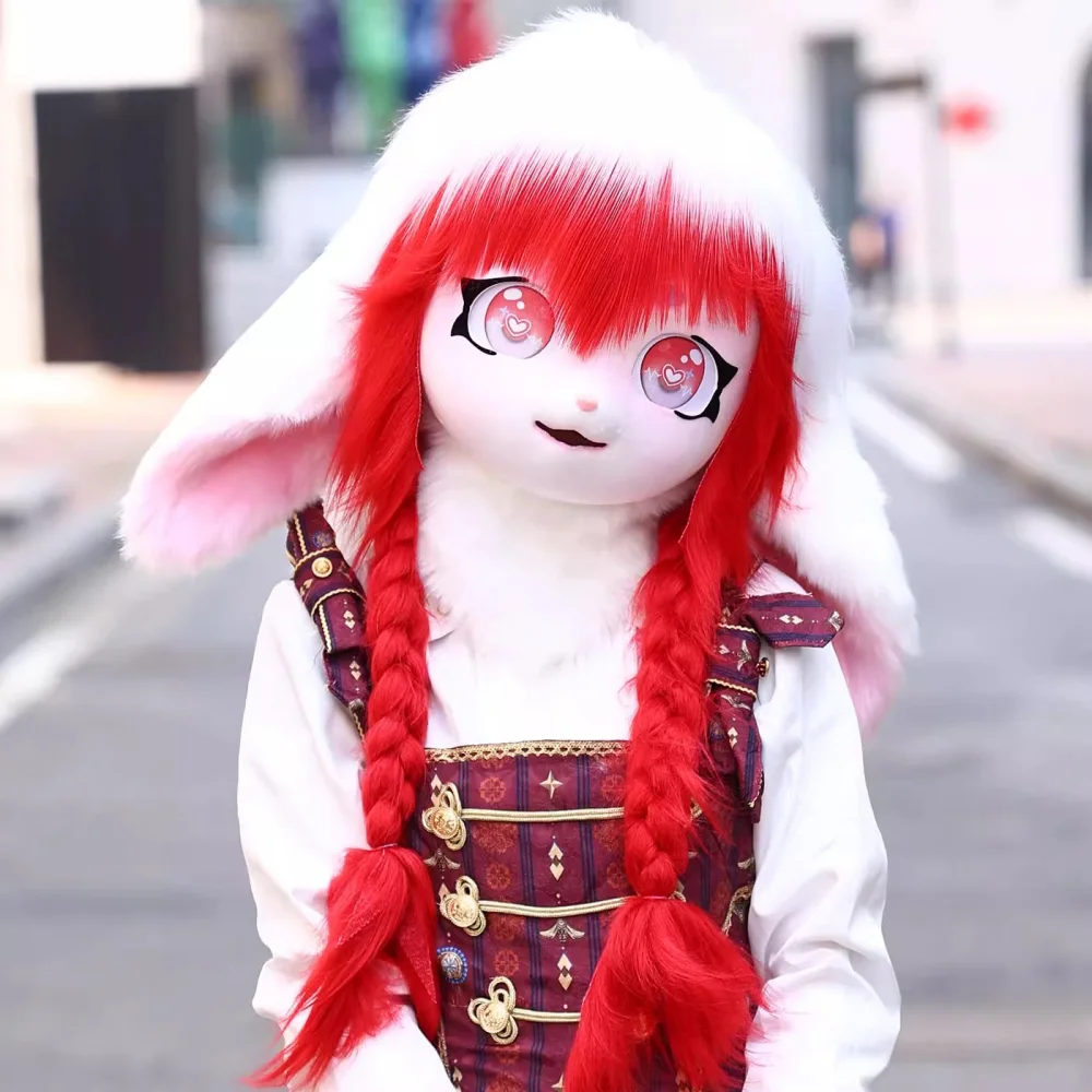 Kig Fursuit Kigurumi Headset Furry Cosplay Costume Animal Loop Ear Rabbit Furry Mask Head Base Paw Comiket Cosplay Costume cosplay costumes