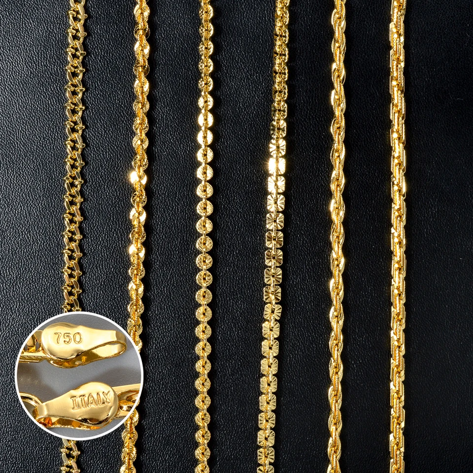 750 italy ネックレス　50㎝ Fashion luxury Italy 750 18k gold plated Copper Link Chain