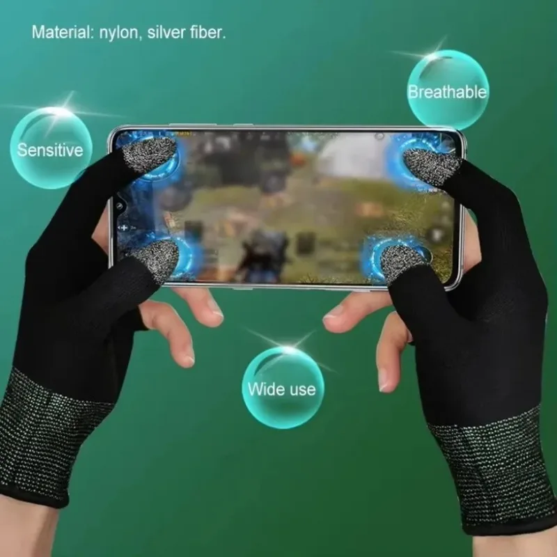 2PCS Finger Thumb Sleeve Gloves For Gamer Non-scratch Mobile Gaming Gloves Gaming Accessories Comfortable Sweat Proof