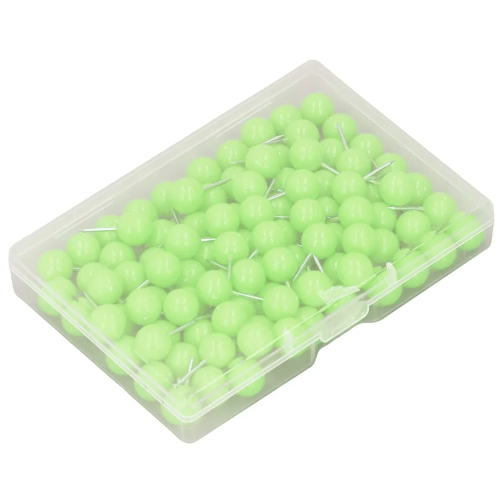 100Pcs 사무실 액세서리 캔디 컬러 푸시 핀 라운드 헤드 플라스틱 케이스 압정 9.5*20mm 장 압정 지도 포지셔닝