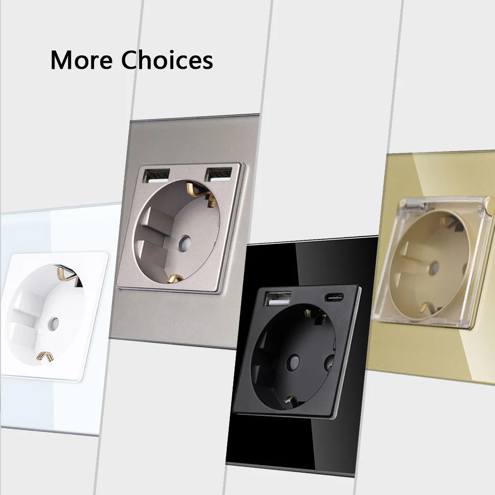TAWOIA 팩토리 아울렛 EU 러시아 독일 안전 도어 유형 F 플러그 USB Type-C 벽 전원 소켓 DIY 부품 모듈 16A 250V