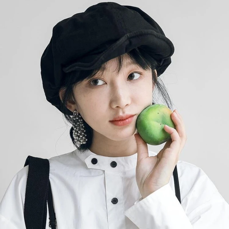 beret hat newsboy cap newsboy hat casual hat Harajuku Retro Style Oversized Berets Caps for Women in Spring Summer Fashion Versatile Casual Short-brimmed Newsboy Hats