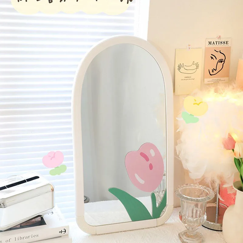 Wall Art Mirror Luxury Bathroom Shower Aesthetic Living Room Garden Tulipanes Hotel Mirror Large Spiegels Bedroom Decoration