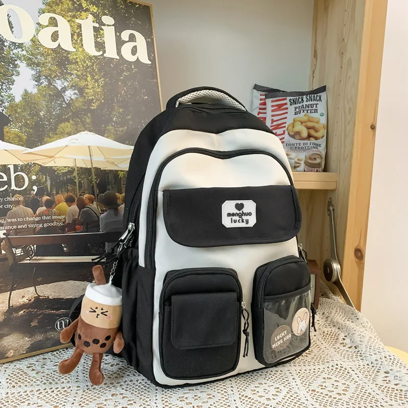 Female Women Girl Backpack Cool New Leisure Fashion College Laptop Student Lady School Bag Travel Nylon Book Trendy Backpack 6
