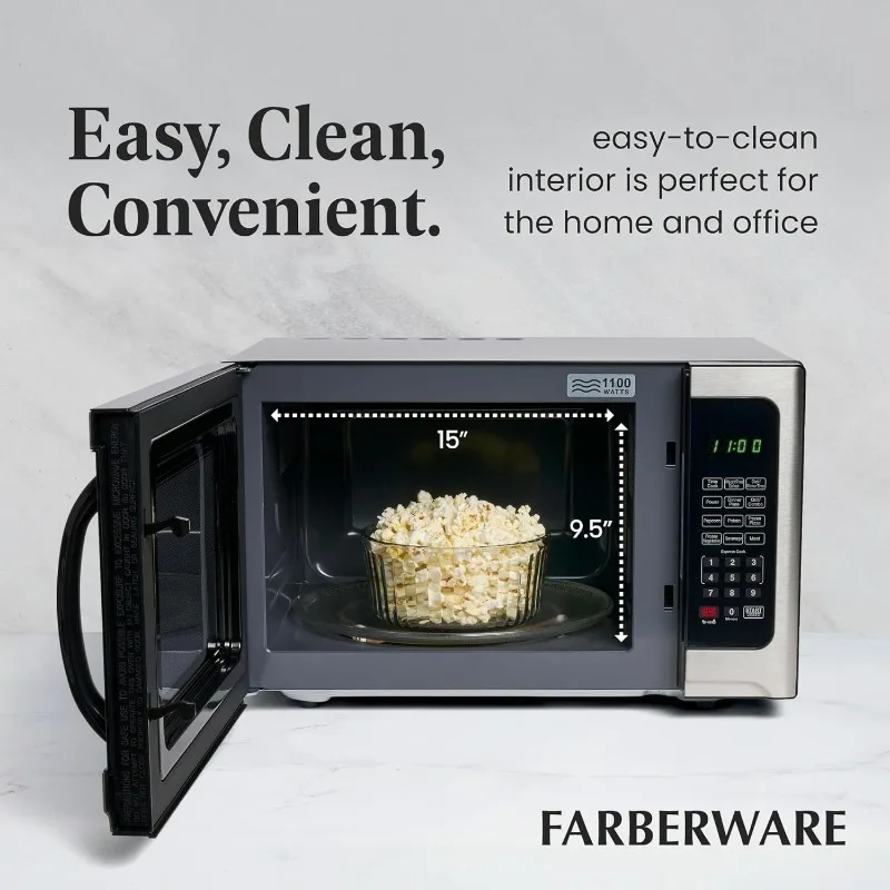 Farberware Countertop Microwave 1100 Watts, 1.2 cu ft - Microwave Oven With Grill Functionality and Child Lock 5