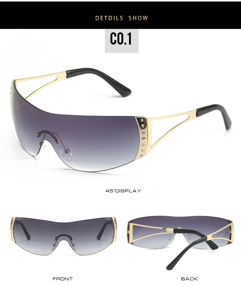 2000S Retro One Piece Sunglass Women Men  Oversized Wrap Around Sun Glass UV400 Ladi 2022 New Fashion Eyewear_voghion.com