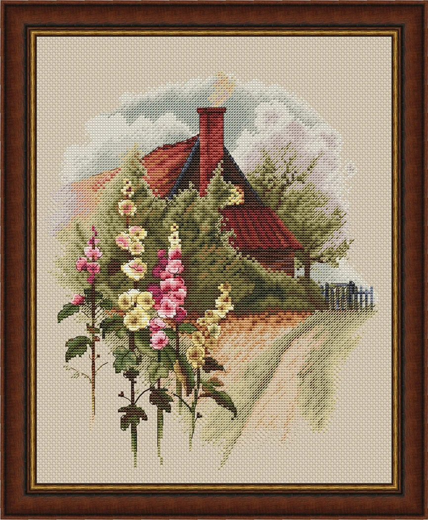 

Набор для вышивания Small House 33-38, наборы для вышивки крестиком, хлопковая одежда для рукоделия, домашняя вышивка 10