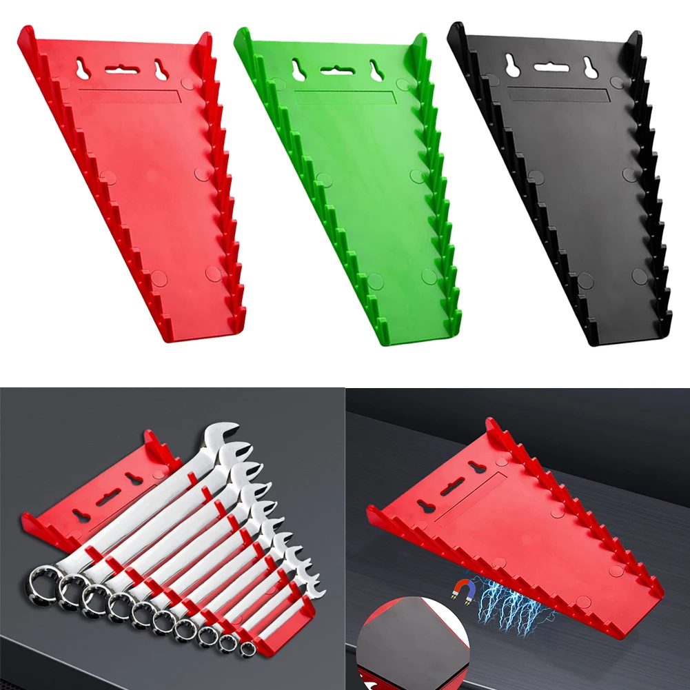 Magnetic Wrench Rack Organizer Wall Mounted Tray Sockets Storage Tools Rack Sorter Standard Spanner Holders Home Wrench Holder tool organizer wrench organizer wrench holder