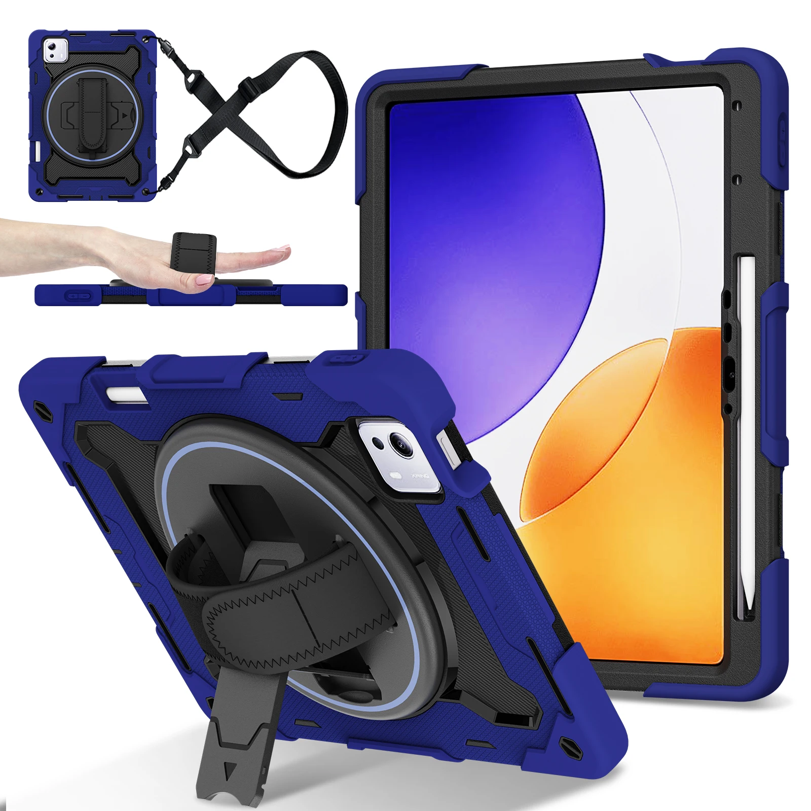 Durable 360° Rotating Kids Safe Rugged Stand Case - Shockproof Silicone Armor Cover