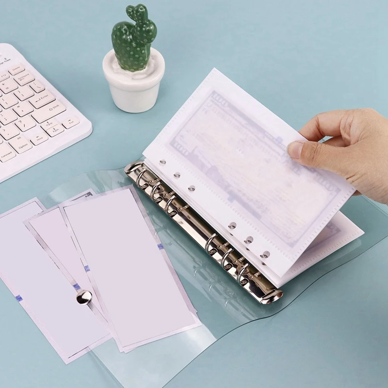 

20 Pcs A6 Binder Pockets 6 Holes Budget Cash Envelopes For 6-Ring Budget Binder Notebook High Guality