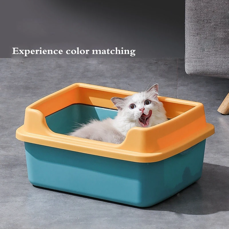 

Cat Litter Box Shovel Set Detachable Toilet Semi-enclosed Sand Prevent Splash Tray Kittens Bedpan Cleaning Supplies Large Size