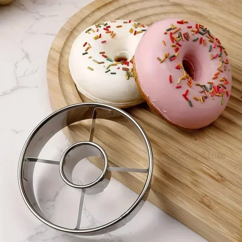 Silver Gold Stainless Steel Donut Mold Doughnut Desserts Bread Cutter Maker Cake Decorating Tools Kitchen Home Baking Supplies