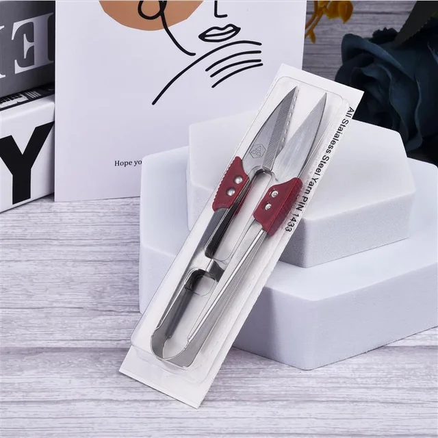 High-quality stainless steel yarn cutting scissors, cutting knife, anti-rust U-shaped cross stitch scissors, fabric scissors 4