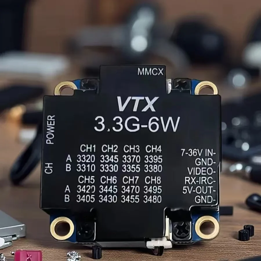 VTX 3.3G 6W Transmetteur Audio Vidéo Sans Fil FPV 3.3GHz 16 Canaux