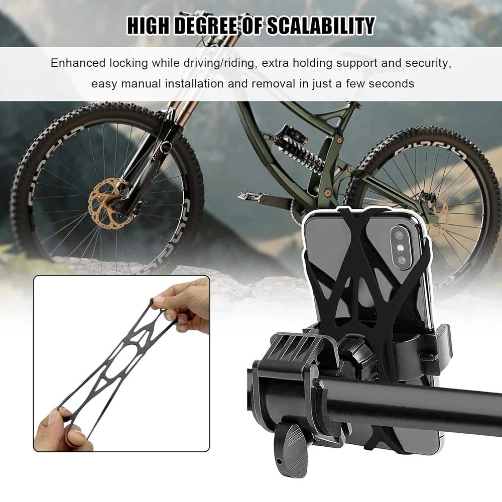 Motorcycle Phone Mount Tether Replacement Silicone Bands for Bike Holder Grip Rubber Strap Security Bands for iPhone Samsung