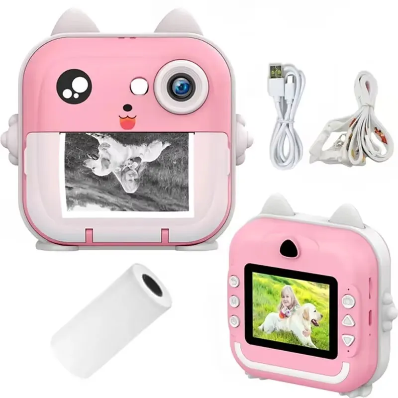 Children Kids Camera Instant Print Mini Digital Video Camera for Kids 1080P HD Screen Outdoor Toy Print Thermal Paper