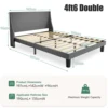 HAUSPROFI Double Bed Frame 135cm, Upholstered Bed with Winged Headboard, Wooden Slats Support, Easy Assembly, Modern Bed 4 HAUSPROFI Double Bed Frame 135cm, Upholstered Bed with Winged Headboard, Wooden Slats Support, Easy Assembly, Modern Bed 4