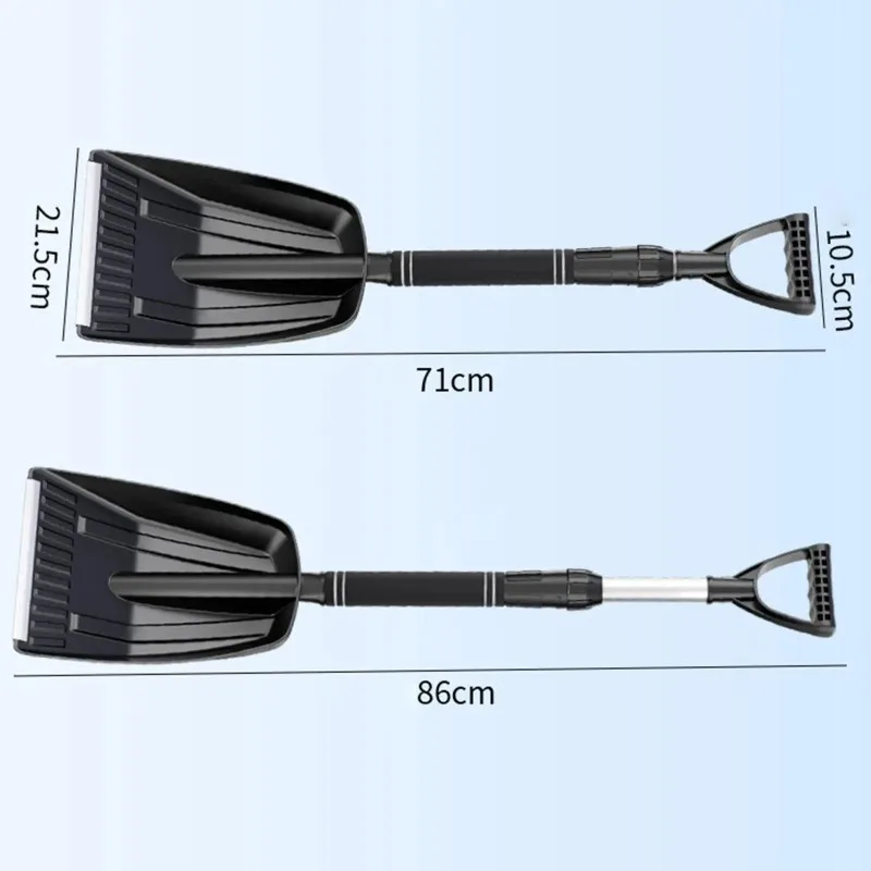Snow Shovel Multifunctional with Ergonomic Handle Aluminium Alloy PP Portable