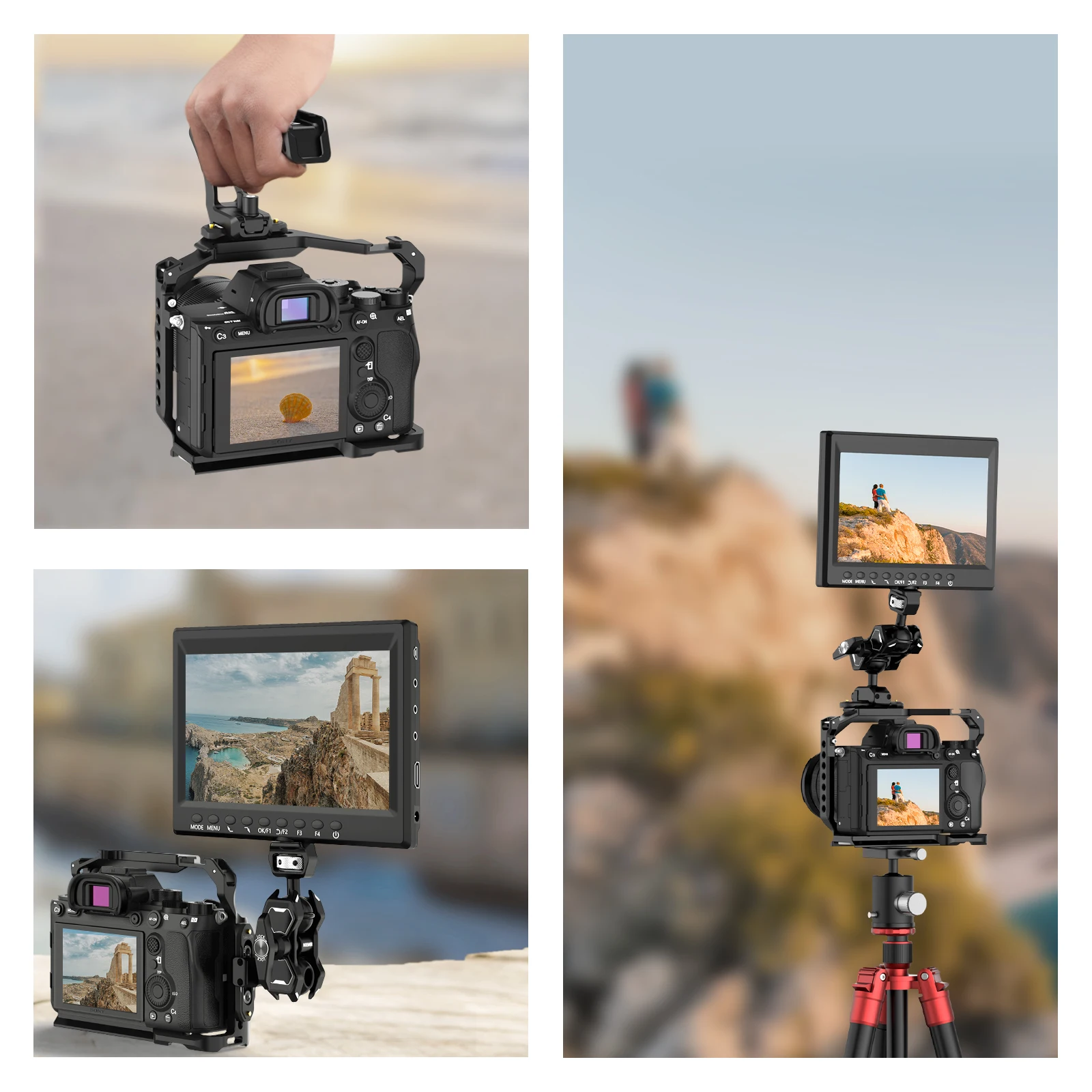 Neewer 카메라 퀵 릴리스 미니 NATO 레일 안티 오프 퀵 릴리스(1/4 나사 및 카메라 케이지 NATO 핸들용 안전 핀 포함)