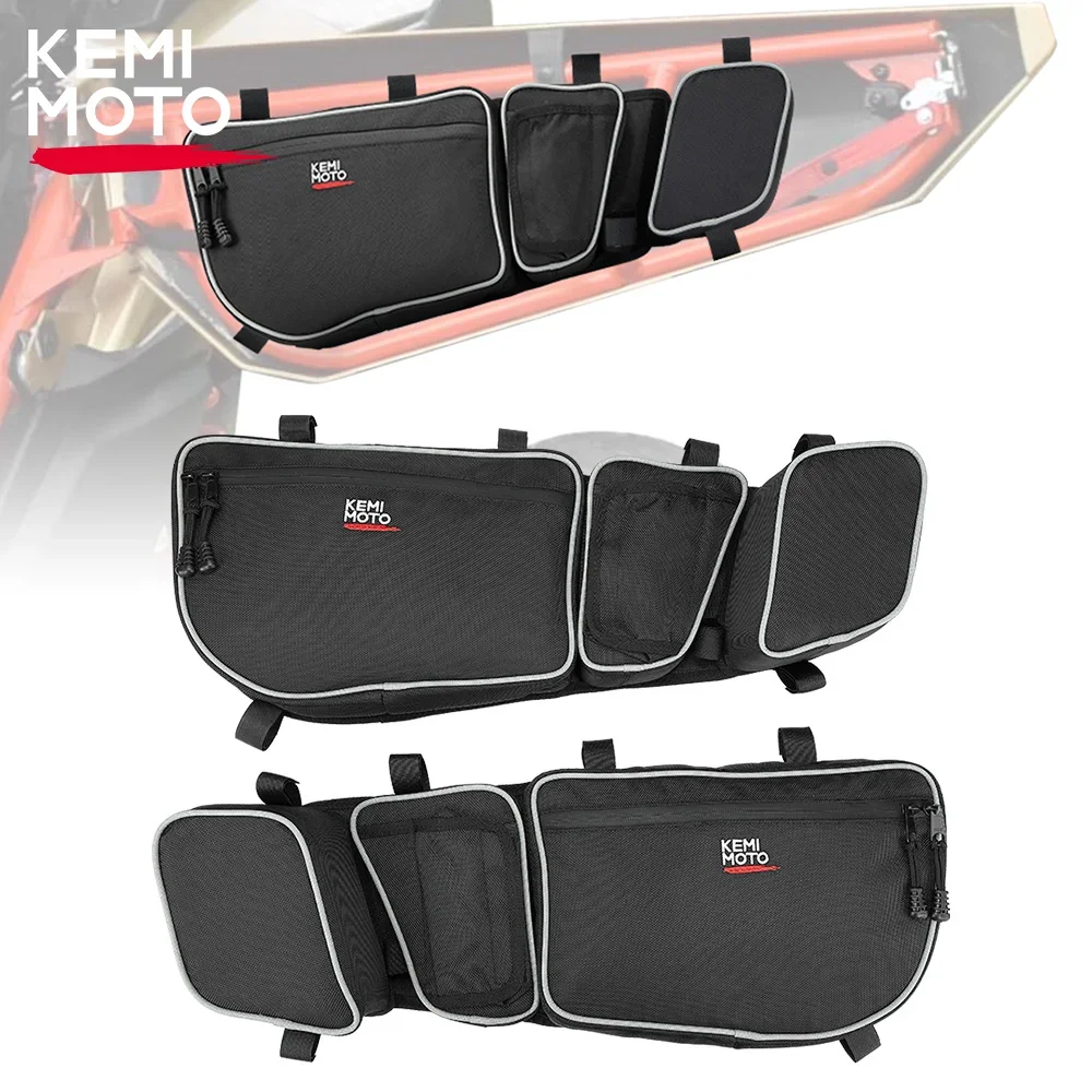KEMiMOTO UTV Door Bags Passenger And Driver Side Storage Bag Knee Pad for Can Am Maverick X3 Max R Turbo DPS 4x4 2017+