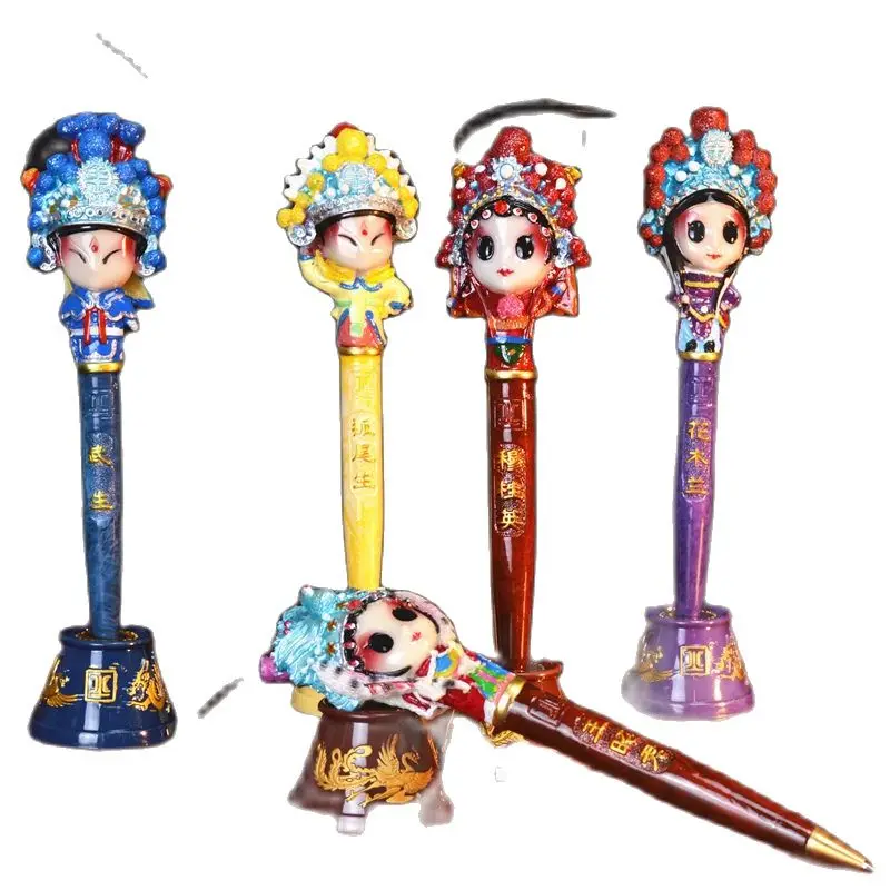 

Peking Opera Facial Makeup Ballpoint Pen Chinese Style Q Version Cartoon Opera Creative Travel Souvenir Office Supplies