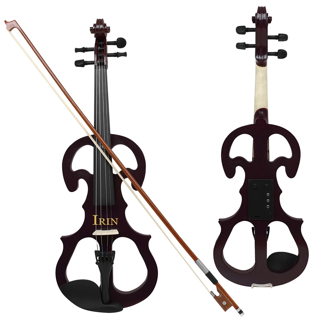 Electric Violin 4/4 Full-Size Silent Violin Set Solid Maple Metal Electronic for Beginners Adults Practice Grade Exam