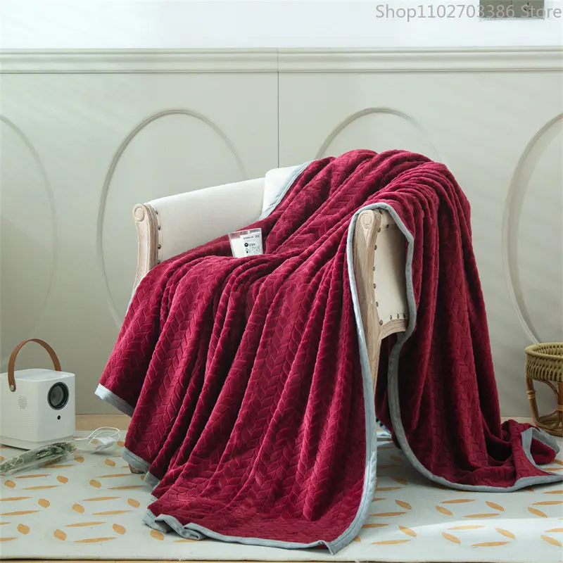 Blanket Thick Flannel Sofa Couch Blankets Sheet Women Manta Hotel  Restaurant Plaids Warm Bedspread on The Bed Baby Comforter