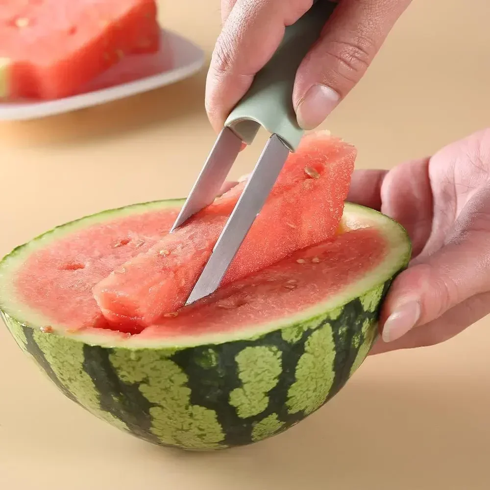 Watermelon Cutter Fruit Carving Knife Multi-functional Melon Fork Slicer Tool For Camping Kitchen Gadgets For Summer
