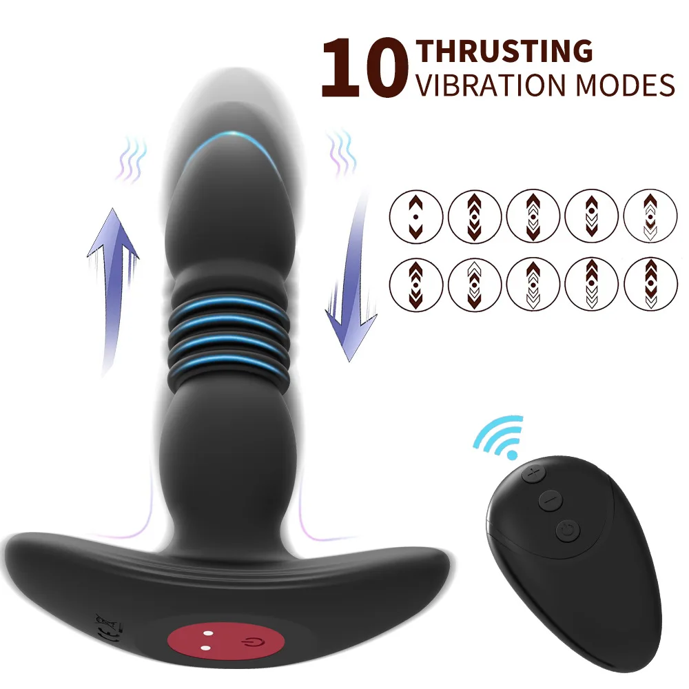 Retractable Male Anal Vibrator With Wireless Remote Control_voghion.com