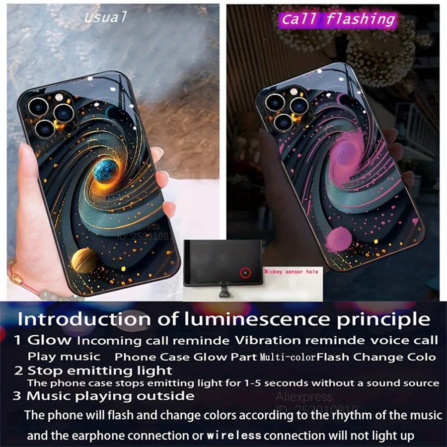 Starry Night Sky Colorful Luminous LED Universe Phone Cover